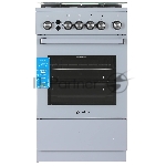 Плита Газовая De Luxe 5040.40г (кр) ЧР-012 серый (стеклянная крышка) реш.чугун
