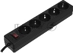 Сетевой фильтр Defender ES, 1.8 м, 5 розеток, черный, вид 20