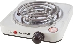 Плита настольная электрическая Centek CT-1508 белый, 1 кВт, ТЭН, конфорки - 1, эмаль, поворотные переключатели
