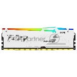 Оперативная память Kingston Fury Beast, DDR5, 16Gb (1x16Gb), 6000MHz, CL36, DIMM, с радиатором, RGB, белый