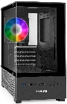 Компьютерный корпус Minitower ExeGate i3 SEA (mATX, без БП, 1*USB+1*USB 3.0, HD аудио, черный, 1 вент. 12см с RGb подсветкой, передняя и боковая панели - закаленное стекло)