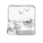 Наушники TWS Aksberry B21 Crystal белый, внутриканальные, Bluetooth, до 4 ч