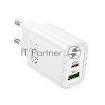 Зарядное устройство Hoco 20Вт, 3А, QC3.0/PD, 1xUSB, 1xType-C, N61, белый, коробка