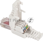 Коннектор LANMASTER LAN-TMP-U6-WH полев.RJ45 Cat.6 UTP бел.