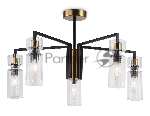 Люстра Ambrella light LH56113/5 BK/BS/CL черный/латунь/прозрачный E14*5 max 40W D605*350
