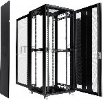 Шкаф серверный напольный Cabeus ND-05C-42U80/100-BK IP20, 42U, 2055х800х1000 мм (ВхШхГ), дверь: перфорация, боковая панель: сплошная, разборный, черный, вид 7