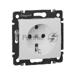 Розетка электрическая Valena с заземлением и шторками (белая) Legrand 774421