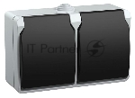 Розетка двухместная РСб22-3-ФСр с з/к для открытой установки IP54 Форс ERS22-K03-16-54-DC IEK