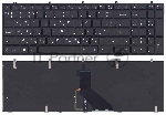 Клавиатура для ноутбука DNS Clevo W350 w370 черная c рамкой (плоский ENTER) подсветка