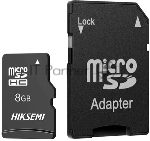 Флеш карта microSDHC 8GB HIKSEMI NEO ADAPTER HS-TF-C1/8G/ADAPTER <HS-TF-C1/8G/ADAPTER>  (с SD адаптером) R/W Speed 23/10MB/s