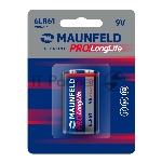Батарейки Maunfeld PRO Long Life Alkaline 9V(6LR61) MB9-BL1, блистер 1 шт.