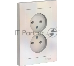 Розетка 2-м AtlasDesign без заземл. 16А в сборе жемчуг SchE ATN000420