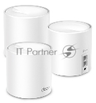 Бесшовный Mesh роутер TP-Link Deco X10 (DECO X10(3-PACK)) AX1500 10/100/1000BASE-TX белый (упак.:3шт)