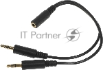 Адаптер аудио A4Tech AD-4P Jack 3.5 (f)/2xJack 3.5 (m) 0.2м. черный