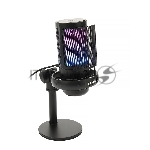 Микрофон конденсаторный Gembird M-01N, подсветка RGB, шумоподавление, настольный держатель, черный