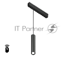 Управляемый светодиодный светильник для шинопровода Magnetic Ambrella light GL1432 BK черный IP20 10W 3000K-6400K 220V 24° D35*240 H1500 (Без ПДУ)