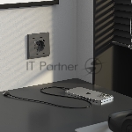 Розетка с заземлением, шторками и USB тип A+C (графит матовый)