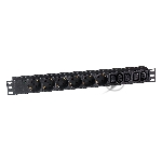 Блок розеток горизонтальный ExeGate ServerPro PDU-19H010 Al-5C136S-C14, 19", 1U, Алюминий, 5 IEC 320 C13, 6 Schuko, С14, черный