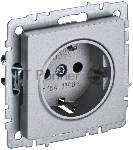Розетка 1-местная IEK BRITE РС14-1-0-БрА (BR-R14-16-K47) с заземлением, с защитными шторками, 16А, алюминий