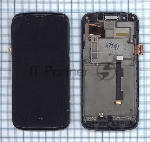 Дисплей для Huawei Ascend P1 LTE черный с рамкой