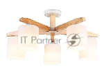 Светильник Ambrella light TR83113/5 WH/LW белый/светлое дерево E27/5 max 40W D700*325