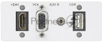 Модуль AV-подключений для HDMI, DisplayPort, VGA, стереоаудио, сети и USB Extron AAP SuperPlate 100 (white)