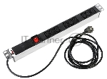 ЦМО Блок розеток Rem-16 с выкл., 9 IEC 60320 C13, 16A, алюм., 19", шнур 3 м. (R-16-9C13-V-440-3)