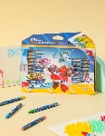 Восковые мелки Deli EC21020 Super Wings 24 цвета, картонная коробка с европодвесом, вид 6