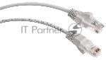 Шнур коммутационный Cabeus, Cat.5e, неэкр., U/UTP, RJ45/RJ45, PVC, AWG24, 0.15м, серый