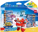 Восковые мелки Deli EC21020 Super Wings 24 цвета, картонная коробка с европодвесом, вид 5