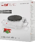 Плита настольная электрическая Clatronic EKP 3582 белый, 1.5 кВт, ТЭН, конфорки - 1, эмаль, поворотные переключатели, вид 2