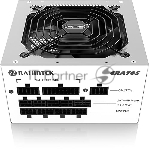 Блок питания Raijintek CRATOS 1200, 1200W 80+ Gold (ATX, 3.1, PCIe 5.1, Full-modular, 1x24(20+4)pin, 2x4+4-pin CPU, 4x6+2-pin PCIe, 1x12V(2x6), 8xSATA3, 4xMolex, Active, 120x120mm, 150x140x86mm, APFC, white)