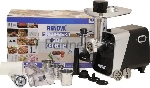 Мясорубка электрическая Renova MG260-R1BP черный, 2600 Вт, 2.5 кг/мин, реверс, защита от перегрузки, металлический лоток, насадки - 7