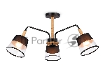 Светильник Ambrella light TR4740/3 BK/LW черный/светлое дерево E27/3 max 40W D760*350