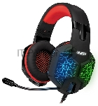 Гарнитура проводная игровая с микрофоном SVEN AP-U988MV, черный-красный (USB, LED, 7.1)