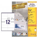 Этикетки самоклеящиеся Avery Zweckform 3424 A4, 105x48 мм, 12 шт, универсальная, 70 г/м2, 100 л, покрытие матовое, белый