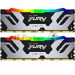 Оперативная память Kingston Fury Renegade, DDR5, 96Gb (2x48Gb), 6400MHz, CL32, DIMM, с радиатором, RGb, серебристый