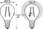 Лампа светодиодная филаментная Gauss Filament 5Вт цок.: E14 свеча 220B св. свеч. бел.нейт. (упак.: 10 шт)