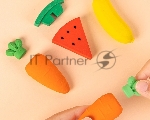 Ластик Deli VP414car VP414ORANGE морковь 54x23x16мм оранжевый блистер с европодвесом, вид 11