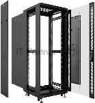 Шкаф телекоммуникационный напольный Cabeus, IP20, 42U, 2055х600х1000 мм (ВхШхГ), дверь: стекло, боковая панель: сплошная, разборный, цвет: чёрный, вид 5