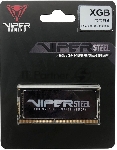 Оперативная память Patriot Viper Steel, DDR4, 8GB (1x8GB), 3200MHz, CL22, с радиатором, черный, SO-DIMM