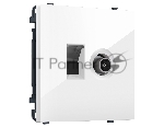 MS112510 Комплект механизма розетки компьютерной + TV оконечной SIGMA Белый глянец RJ-45 (8P8C) CAT6/50-870MHz 1dB с/ш QUANT PRO (SP1125, PR195)