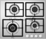 Встраиваемая газовая панель Korting HG 697 CTX / 60x51 см, 4 высокоэффективные конфорки, WOK- сверхмощная конфорка с тройным рядом пламени, автоматический электроподжиг, газ-контроль каждой конфорки, передние металлические переключатели, утопленные чугунные решетки, в комплекте - чугунная подставка WOK и адаптер для кофейника, нержавеющая сталь
