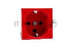 Механизм розетки Legrand 1-м СП Mosaic 2 модульный, с заземлением, красный Legrand 077214 124965
