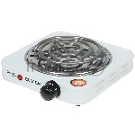 Плита настольная электрическая Centek CT-1508 белый, 1 кВт, ТЭН, конфорки - 1, эмаль, поворотные переключатели