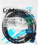 Шнур, мон+клав+мышь USB ATEN, SPHD15=>HD DB15+USB A-Тип, Male-2xMale, 8+4 проводов, опрессованный, 3 метр., черный, (2L-5203U), вид 9