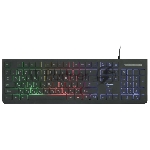 Клавиатура проводная с подсветкой Gembird KB-250L, USB, черный, 104 клавиши, подсветка Rainbow, шоколадный тип клавиш, кабель 1.5м