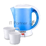 Электрочайник Centek CT-0054 синий, 0.6 л, 650 Вт, скрытый нагревательный элемент