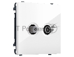 MS113310 Комплект механизма розетки TV оконечной + SAT SIGMA Белый глянец 5-862MHz 3.5dB/950-2150MHz 3.8dB QUANT PRO (SP1133, PR217)