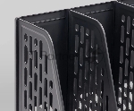 Лоток вертикальный Deli E9849 BLACK E9849 4 отд. сборный для бумаг 325x320x275мм черный, пластик, пластиковый пакет